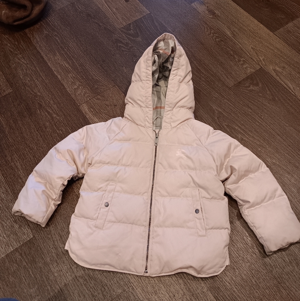 Burberry Children Pink Quilted Jacket Sz 18 M